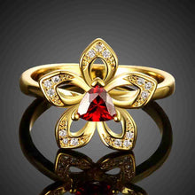 18k gold plating wedding rings rhinestone five flower aneis collier plastron hbr157 J4U66