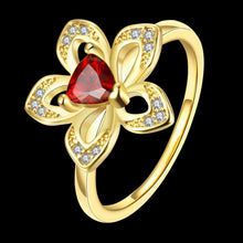 18k gold plating wedding rings rhinestone five flower aneis collier plastron hbr157 J4U66