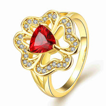 18k gold plating wedding rings rhinestone five flower aneis collier plastron hbr157 J4U66