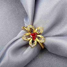 18k gold plating wedding rings rhinestone five flower aneis collier plastron hbr157 J4U66