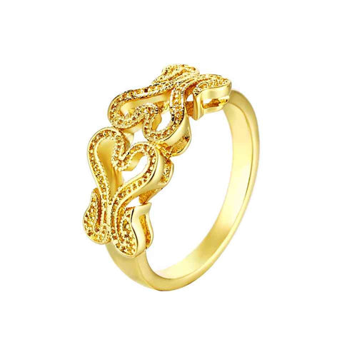 18k real gold plated engagement ring heart is connected anillos 100 hand madeball skgr01 J4U66