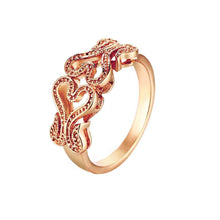 18k real gold plated engagement ring heart is connected anillos 100 hand madeball skgr01 J4U66