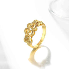 18k real gold plated engagement ring heart is connected anillos 100 hand madeball skgr01 J4U66