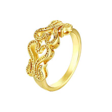 18k real gold plated engagement ring heart is connected anillos 100 hand madeball skgr01 J4U66