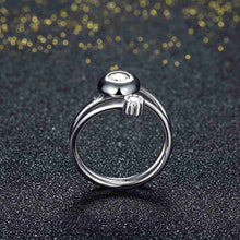 lovely 100 sterling silver wedding ring three stone opening bague femme love hbr142 J4U66