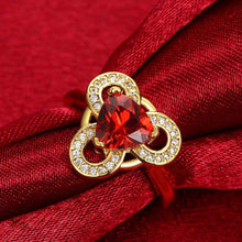 lovely 18k real gold plated wedding ring crystal triangle round ring men charms hbr10 J4U66
