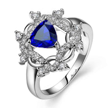 lovely 18k real gold plated wedding ring crystal triangle round ring men charms hbr10 J4U66