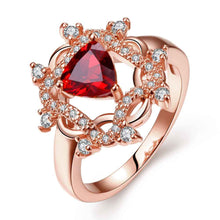 lovely 18k real gold plated wedding ring crystal triangle round ring men charms hbr10 J4U66