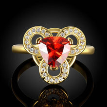 lovely 18k real gold plated wedding ring crystal triangle round ring men charms hbr10 J4U66