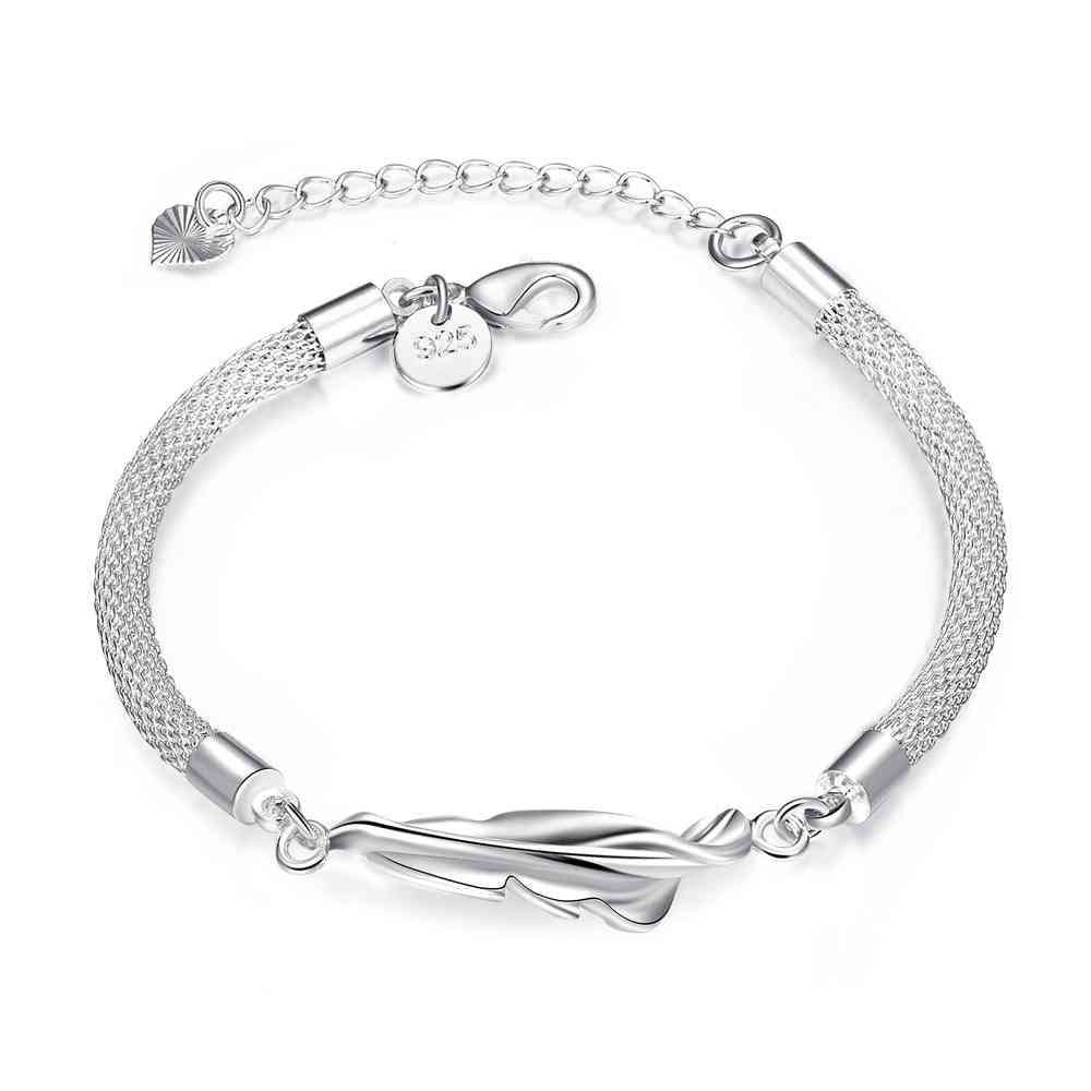 silver bracelets amp bangles feather pulseira sport smth31 J4U66