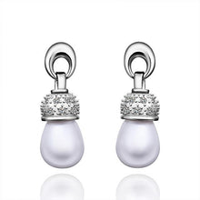 silver earrings for women beads imitation pearl stud pendientes bijoux hbe23 J4U66