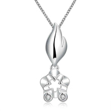 silver pendant necklace flower shaped insets tenis masculino jewelry european style smtn707 J4U66