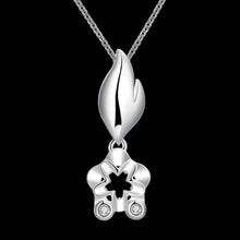 silver pendant necklace flower shaped insets tenis masculino jewelry european style smtn707 J4U66