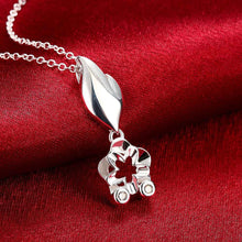 silver pendant necklace flower shaped insets tenis masculino jewelry european style smtn707 J4U66