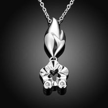 silver pendant necklace flower shaped insets tenis masculino jewelry european style smtn707 J4U66