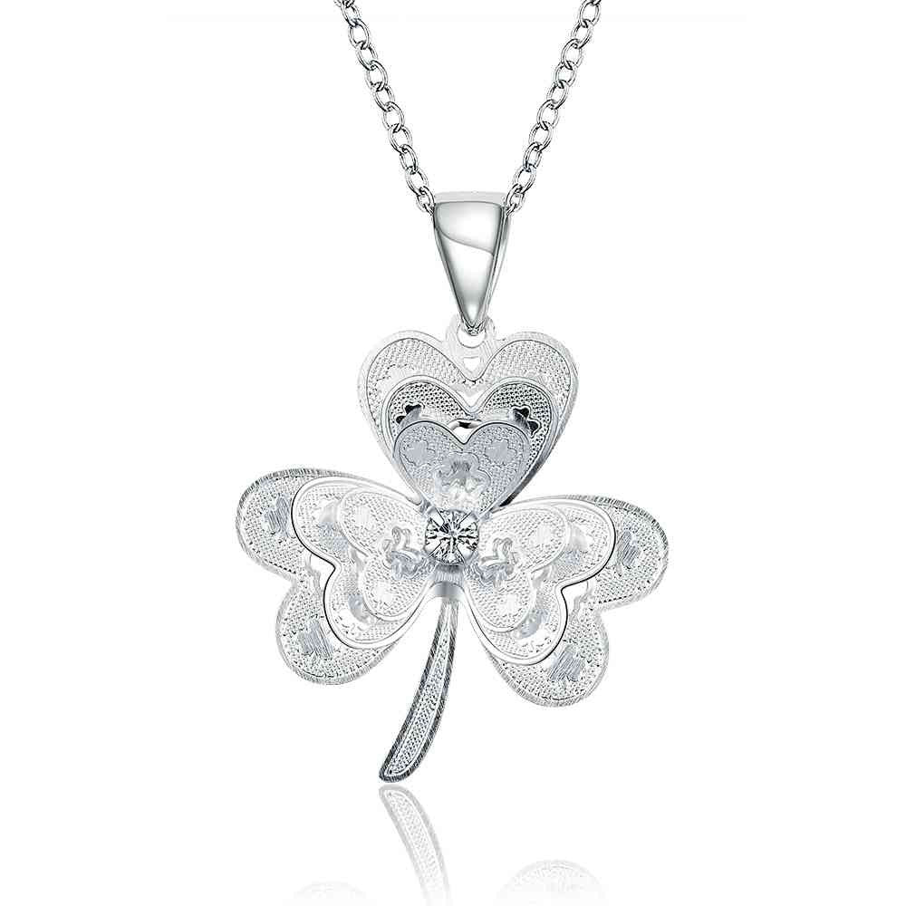silver statement necklace flowers collier femme bijoux femme smtn734 J4U66