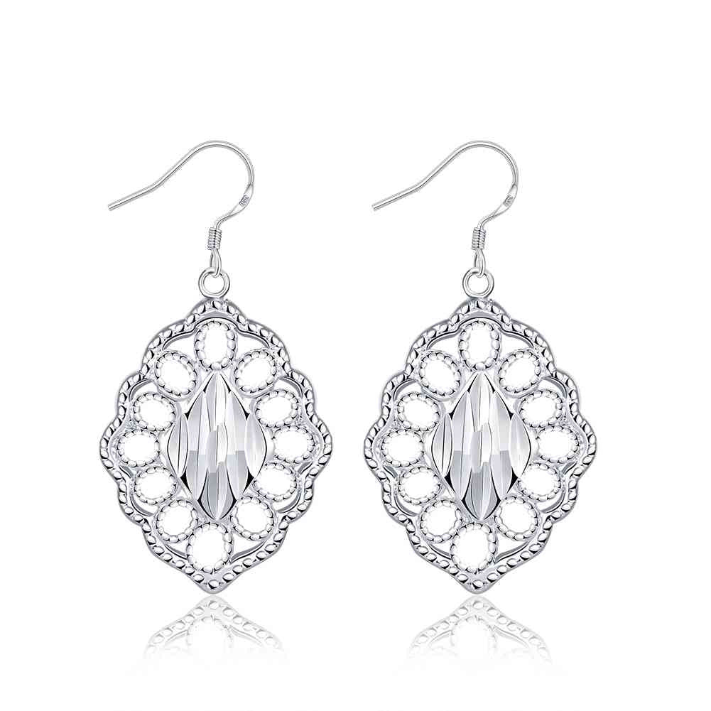 silver earings lozenge orecchini smte7 J4U66