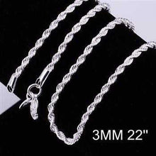silver plated chains 3m twisted rope oso smtc014 J4U66