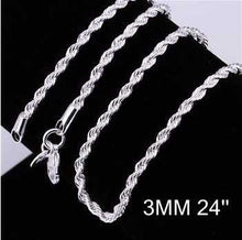 silver plated chains 3m twisted rope oso smtc014 J4U66