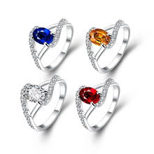 silver plated engagement ring inlaid stone kiss anel masculino wedding jewelry hbr333 J4U66