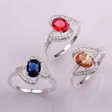 silver plated engagement ring inlaid stone kiss anel masculino wedding jewelry hbr333 J4U66
