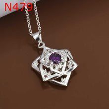 silver plated pendant necklace crystal gargantilha charm hbn00 J4U66