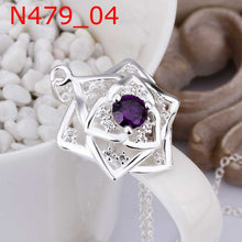 silver plated pendant necklace crystal gargantilha charm hbn00 J4U66