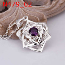 silver plated pendant necklace crystal gargantilha charm hbn00 J4U66
