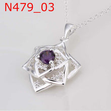 silver plated pendant necklace crystal gargantilha charm hbn00 J4U66