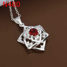 silver plated pendant necklace crystal gargantilha charm hbn00 J4U66
