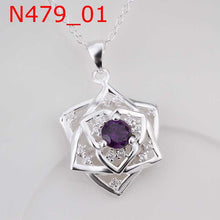 silver plated pendant necklace crystal gargantilha charm hbn00 J4U66