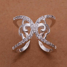 silver engagement ring inlay butterfly anel de ouro diy hbr0 J4U66