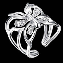 silver engagement ring inlay butterfly anel de ouro diy hbr0 J4U66