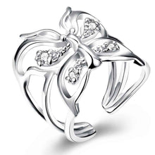 silver engagement ring inlay butterfly anel de ouro diy hbr0 J4U66