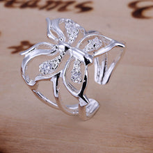 silver engagement ring inlay butterfly anel de ouro diy hbr0 J4U66