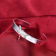 silver plated charms bangle inlaid stone dragonfly women pulseras floating charms smtb041 J4U66