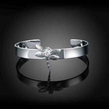 silver plated charms bangle inlaid stone dragonfly women pulseras floating charms smtb041 J4U66