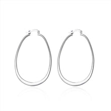 silver plated earrings for women flat u hoop orecchini joias hbe1 J4U66