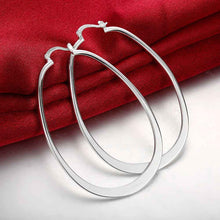 silver plated earrings for women flat u hoop orecchini joias hbe1 J4U66