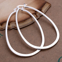 silver plated earrings for women flat u hoop orecchini joias hbe1 J4U66