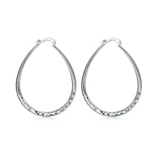 silver plated earrings for women flat u hoop orecchini joias hbe1 J4U66