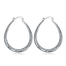 silver plated earrings for women flat u hoop orecchini joias hbe1 J4U66