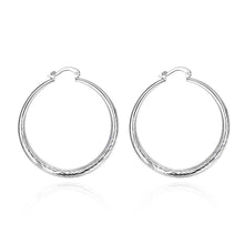 silver plated earrings for women flat u hoop orecchini joias hbe1 J4U66