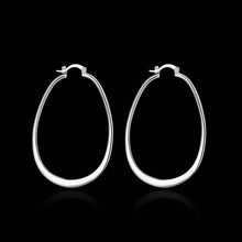 silver plated earrings for women flat u hoop orecchini joias hbe1 J4U66