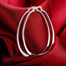 silver plated earrings for women flat u hoop orecchini joias hbe1 J4U66