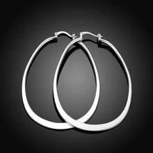 silver plated earrings for women flat u hoop orecchini joias hbe1 J4U66