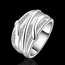 silver plated wedding rings crystal line anillo osohbr07 J4U66
