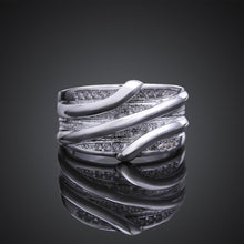 silver plated wedding rings crystal line anillo osohbr07 J4U66