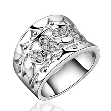 silver plated wedding rings crystal line anillo osohbr07 J4U66