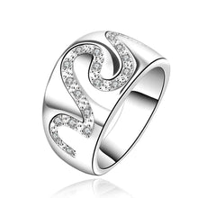 silver plated wedding rings crystal line anillo osohbr07 J4U66